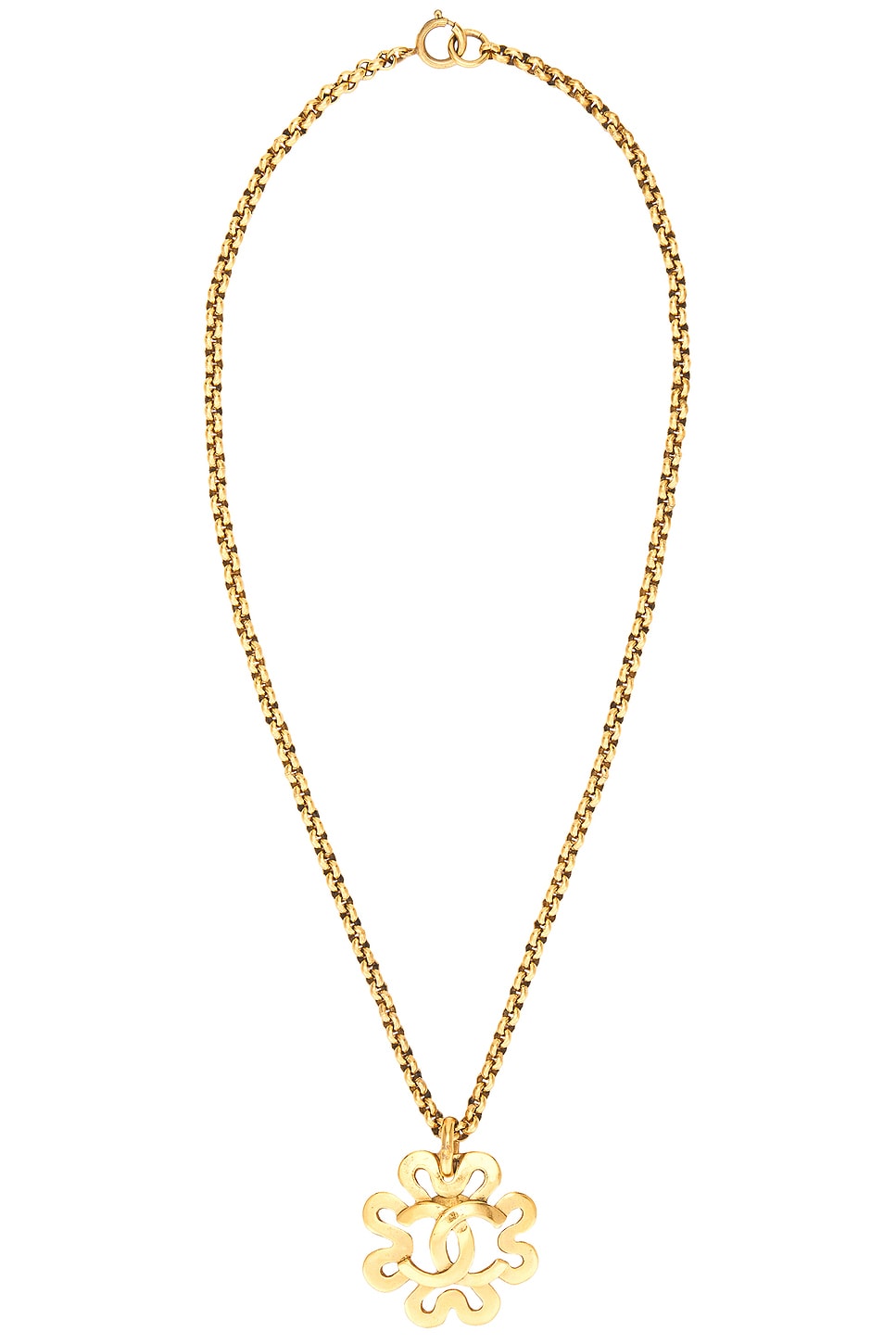 Image 1 of FWRD Renew Chanel Coco Mark Comet Necklace in Gold