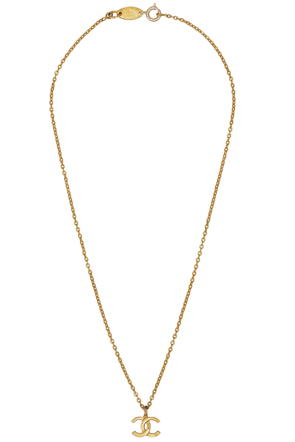 Image 1 of FWRD Renew Chanel Coco Mark Necklace in Gold