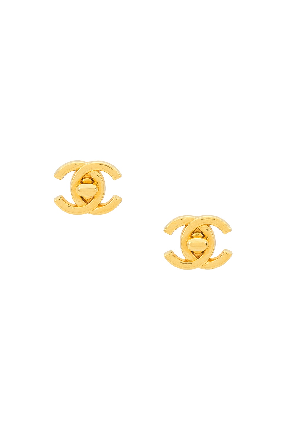 Image 1 of FWRD Renew Chanel 1996 CC Turnlock Clip-on Earrings in Gold