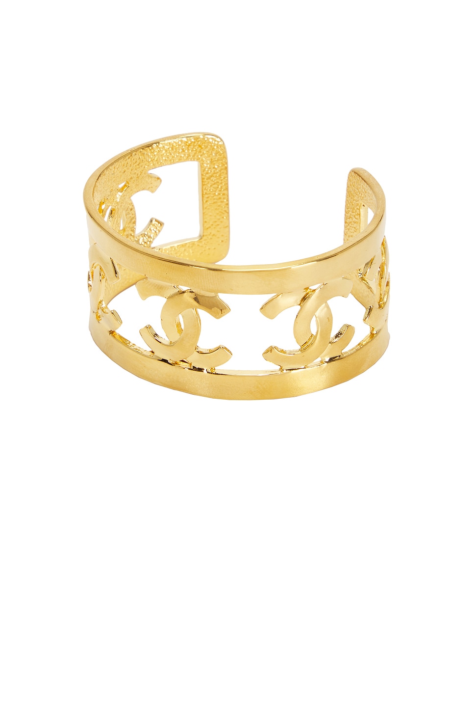 Image 1 of FWRD Renew Chanel Coco Mark Bangle Bracelet in Gold