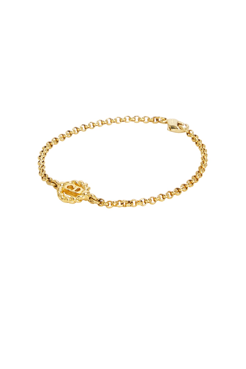 Image 1 of FWRD Renew Dior Logo Chain Bracelet in Gold