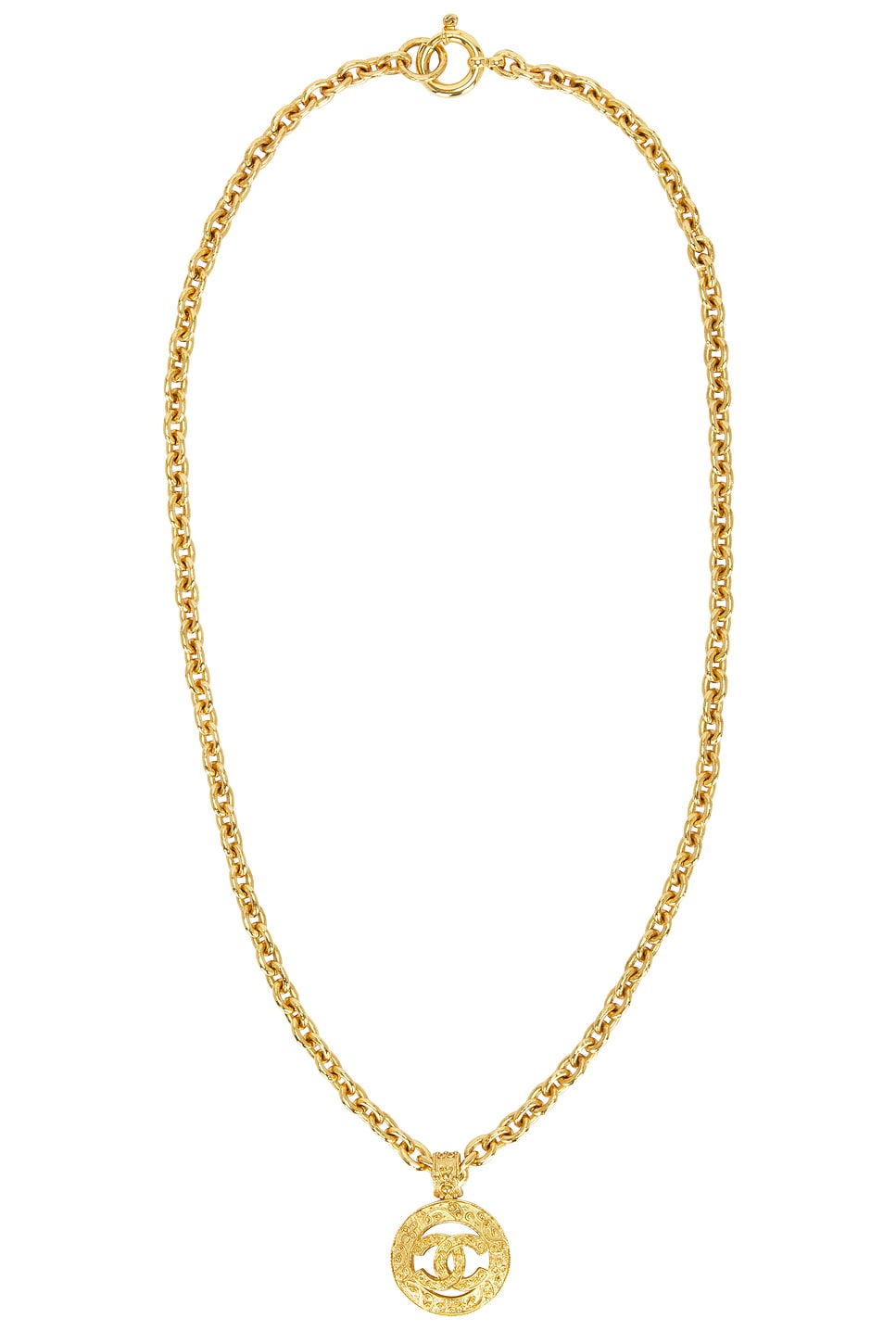 Image 1 of FWRD Renew Chanel 1994 Coco Mark Necklace in Gold