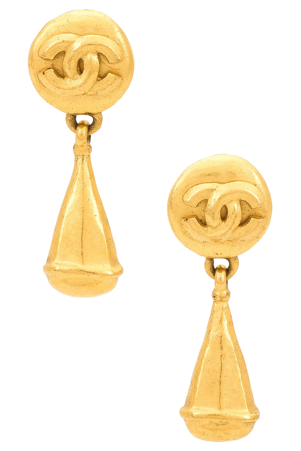 Pre-owned Chanel Coco Mark Earrings In Gold