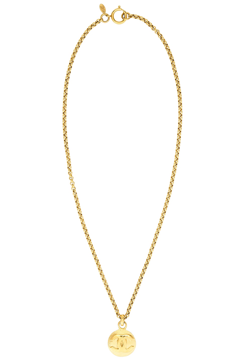 Image 1 of FWRD Renew Chanel 1990 Coco Mark Necklace in Gold