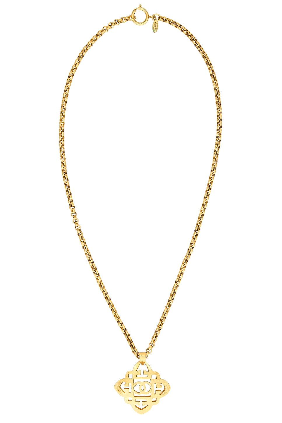 Pre-owned Chanel Coco Mark Necklace In Gold