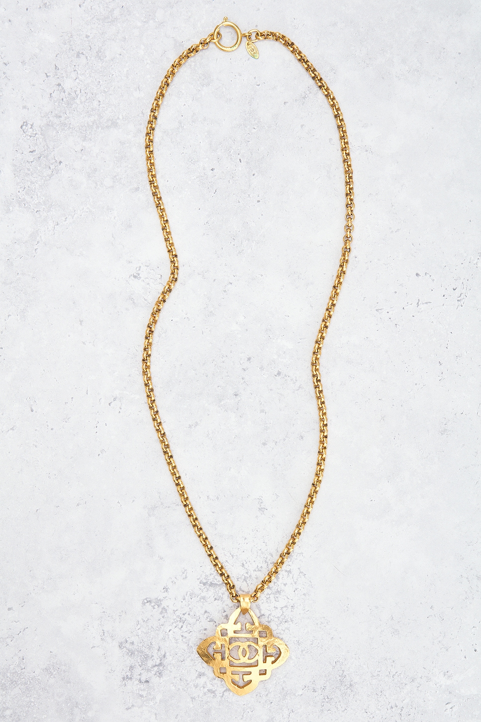 Pre-owned Chanel Coco Mark Necklace In Gold