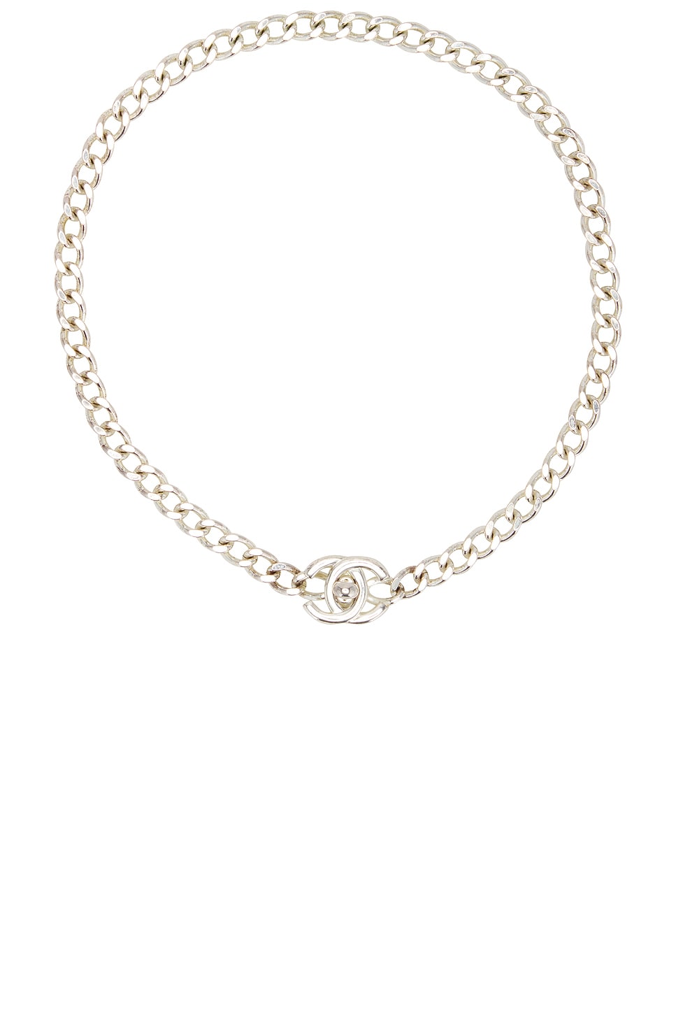 Image 1 of FWRD Renew Chanel 1996 CC Turnlock Necklace in Silver