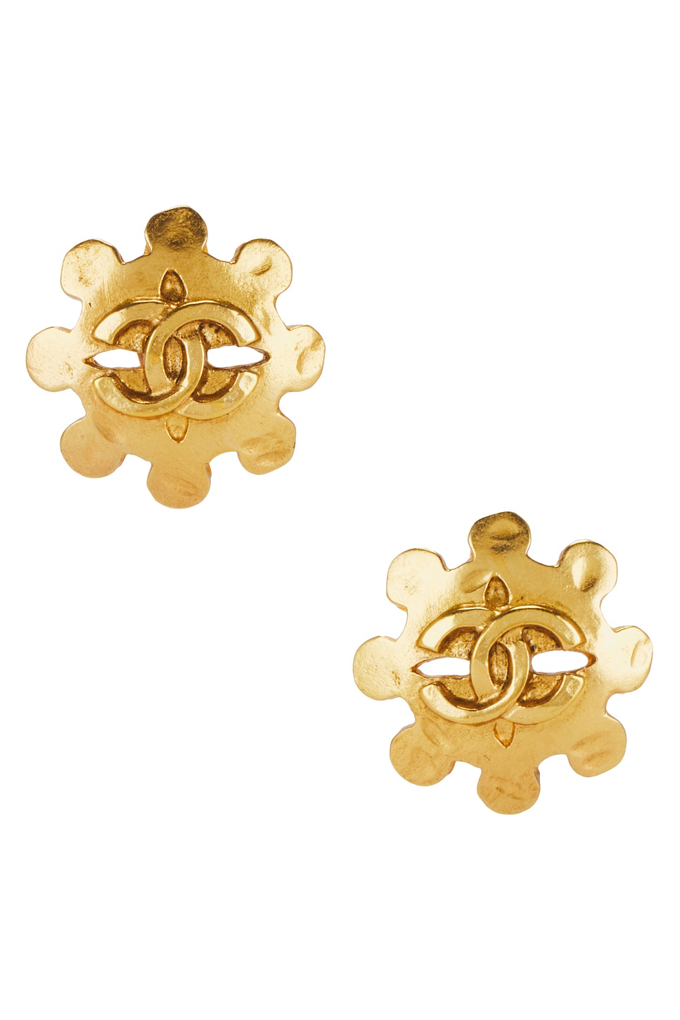 Pre-owned Chanel Coco Mark Earrings In Gold