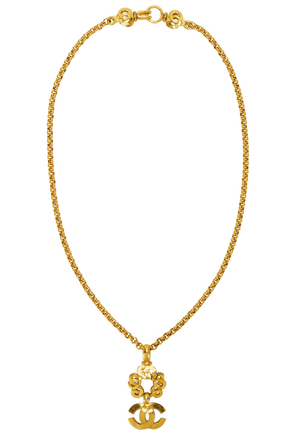 Coco Mark Pendant Necklace in Metallic Gold