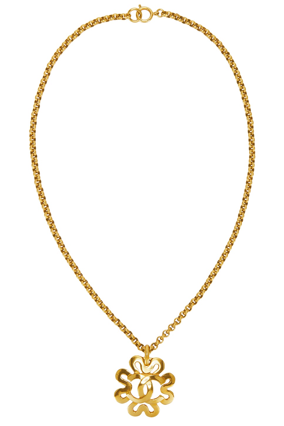 Pre-owned Chanel Coco Mark Pendant Necklace In Gold