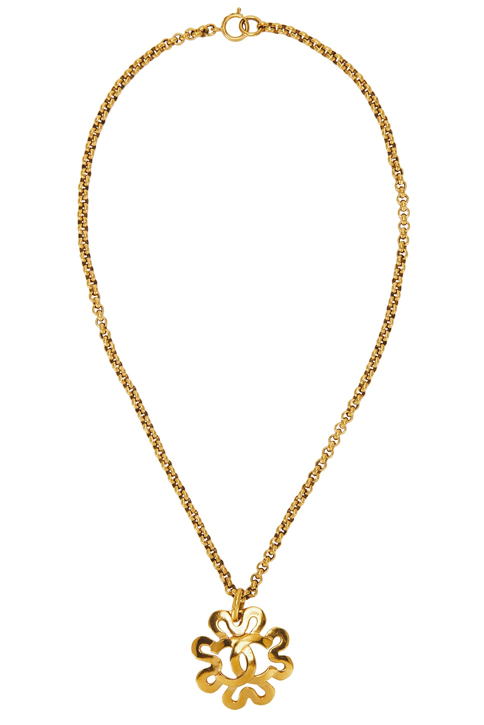 Coco Mark Pendant Necklace in Metallic Gold