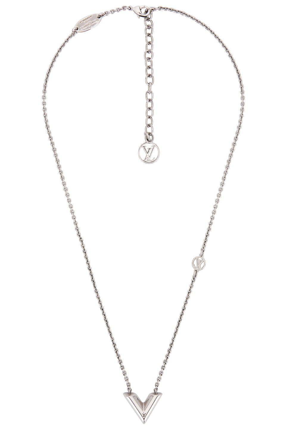 Essential V Necklace in Metallic Silver