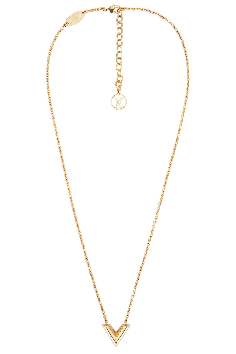 Essential V Necklace in Metallic Gold