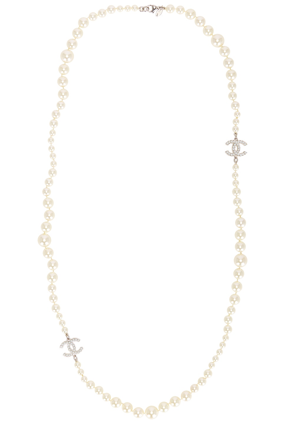 Image 1 of FWRD Renew Chanel Pearl Necklace in Silver
