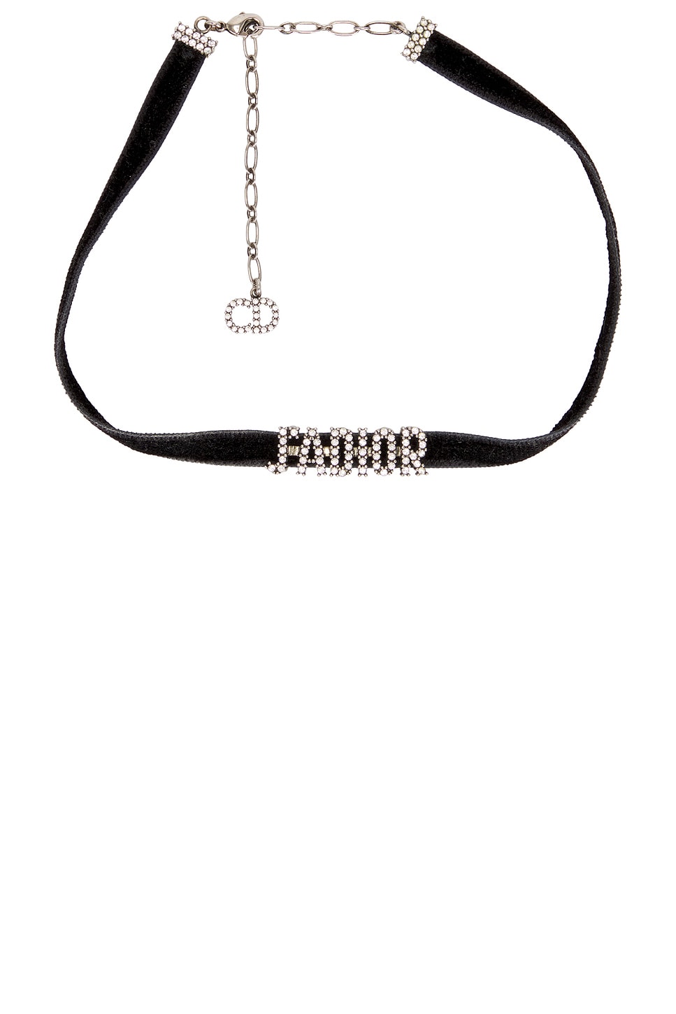 Image 1 of FWRD Renew Dior J'Adior Rhinestone Choker Necklace in Silver