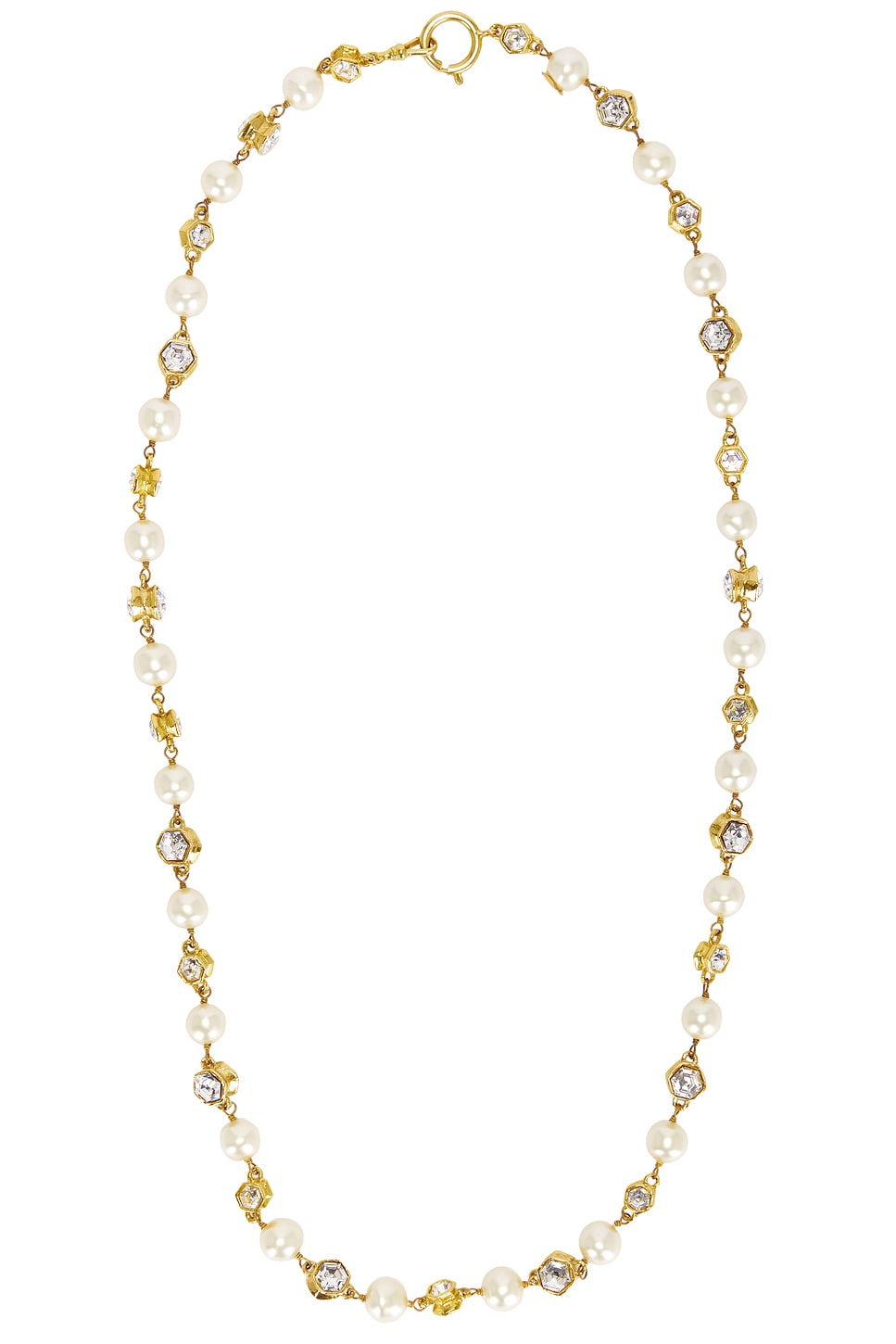 Pearl Necklace in Metallic Gold