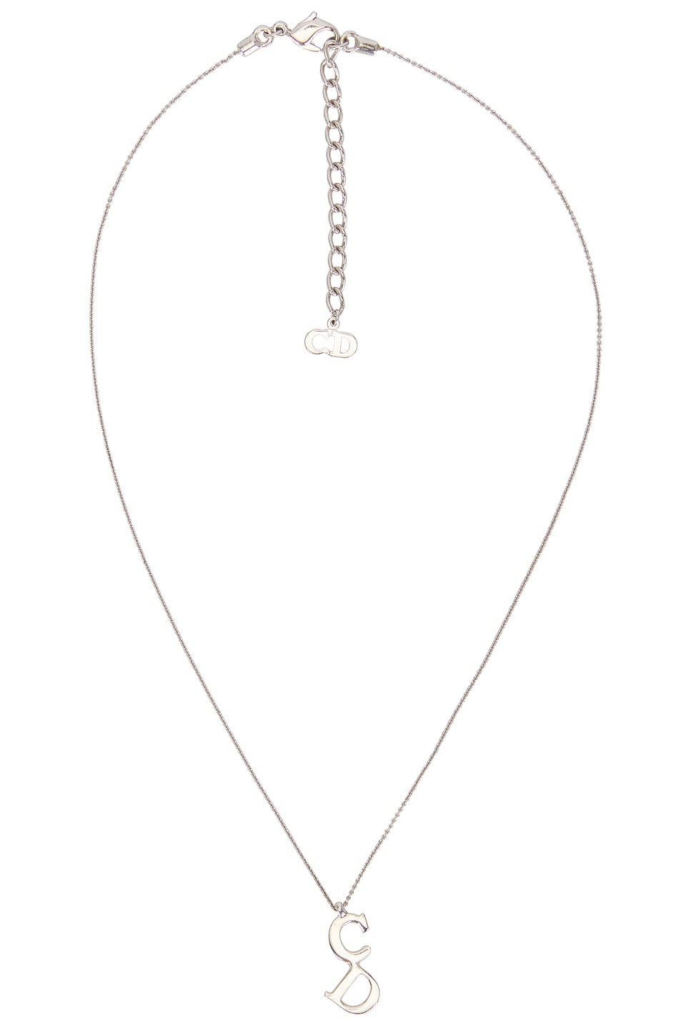 Image 1 of FWRD Renew Dior CD Logo Necklace in Silver