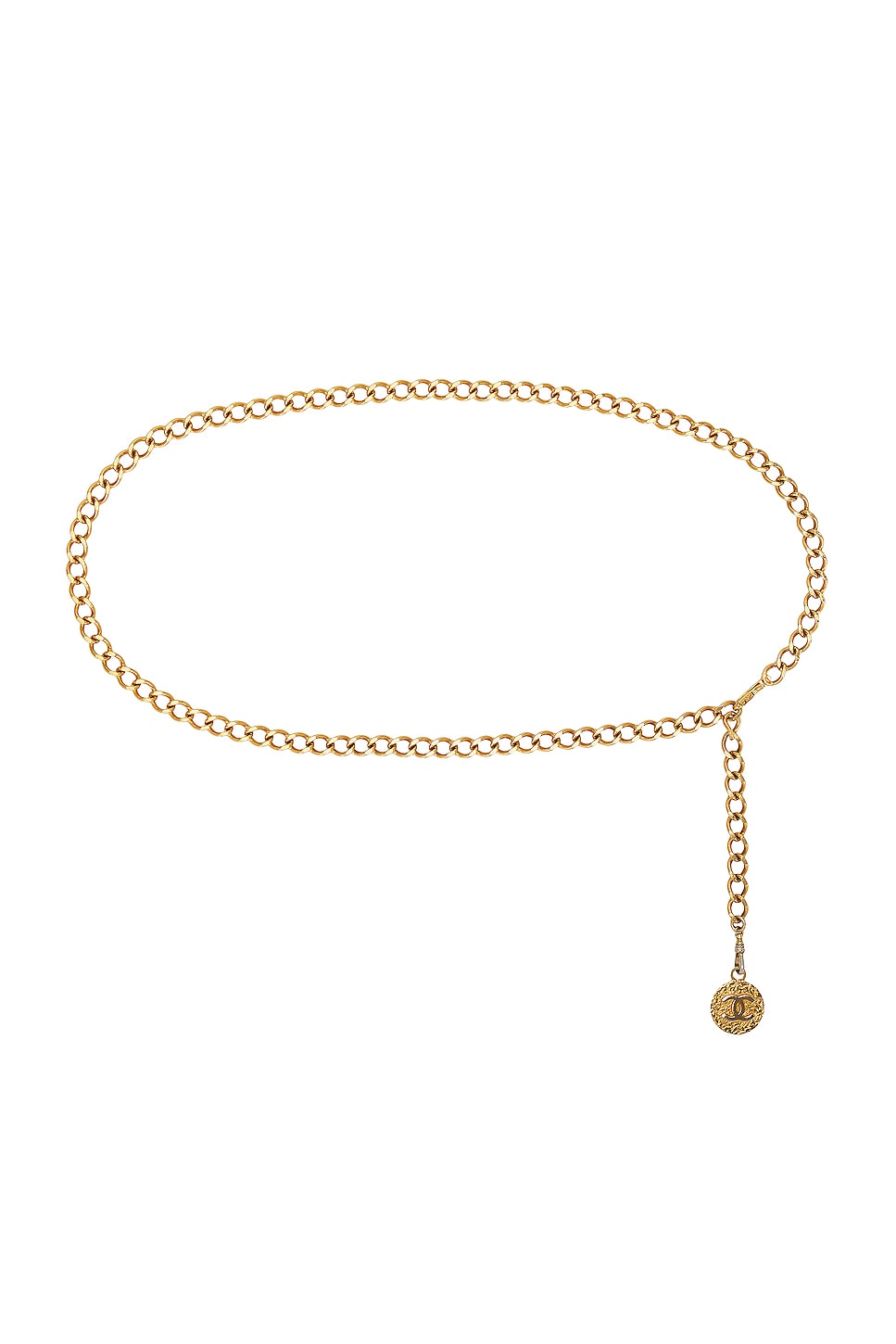 Image 1 of FWRD Renew Chanel 1982 Medallion CC Chain Belt in Gold
