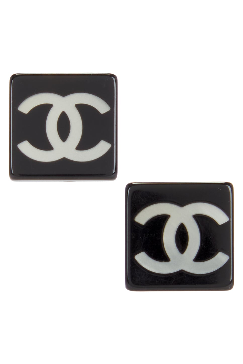Image 1 of FWRD Renew Chanel Coco Mark Clip-On Earrings in Gold