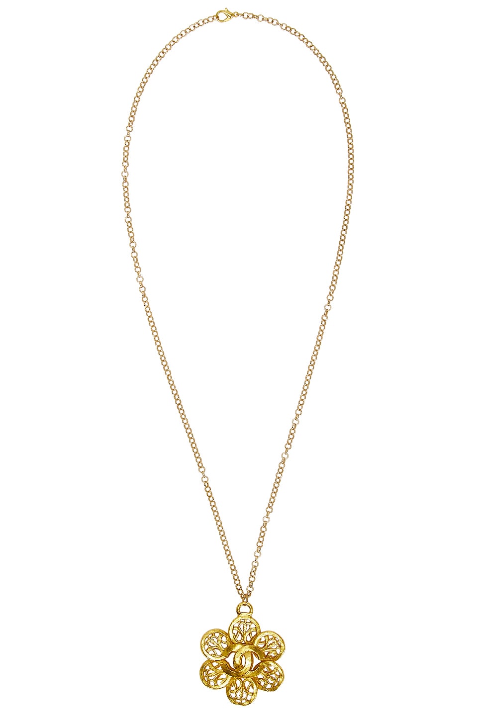 Image 1 of FWRD Renew Chanel 1995 Coco Mark Necklace in Gold