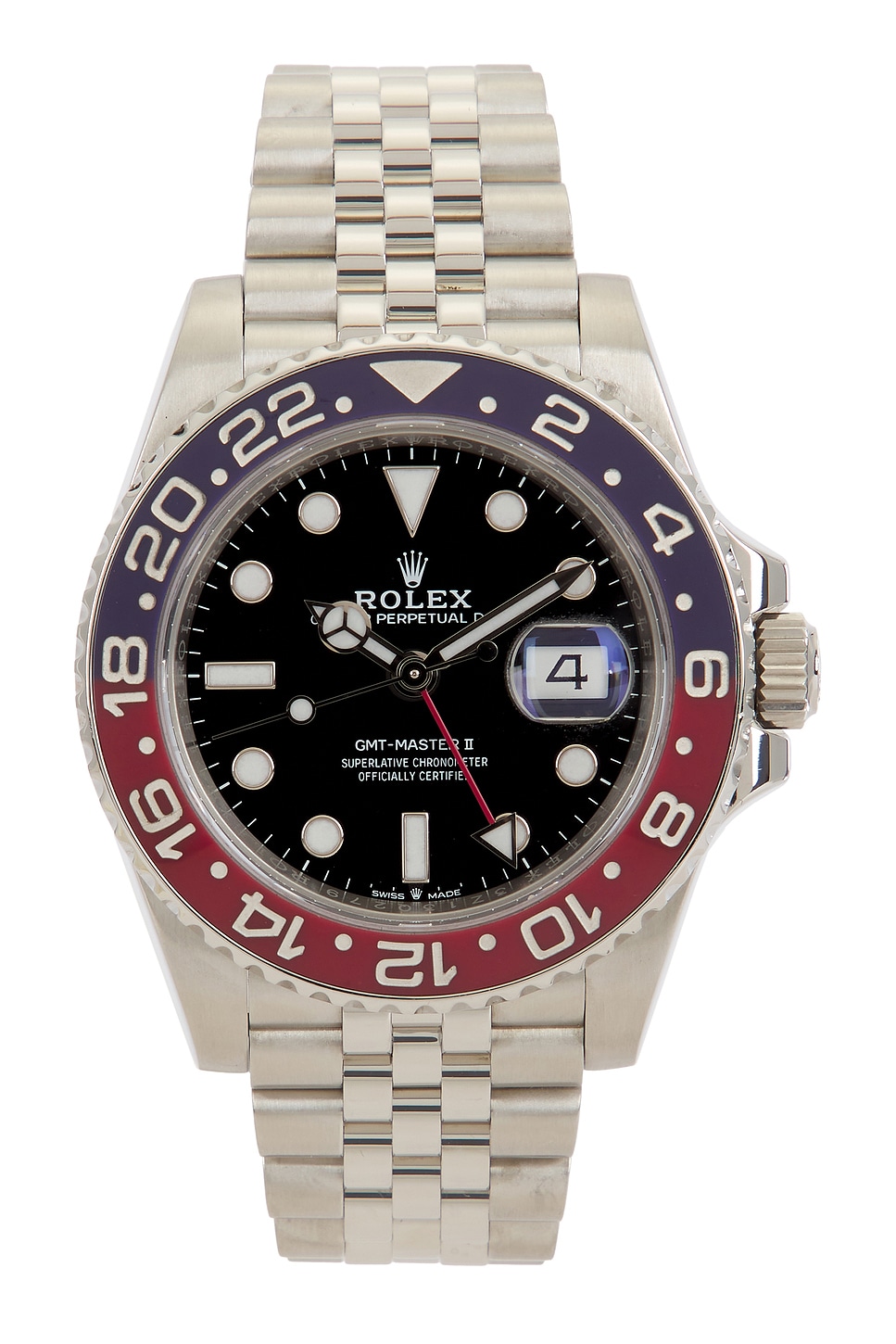 GMT-Master II Steel Pepsi Bezel Automatic Dial Watch in Metallic Silver