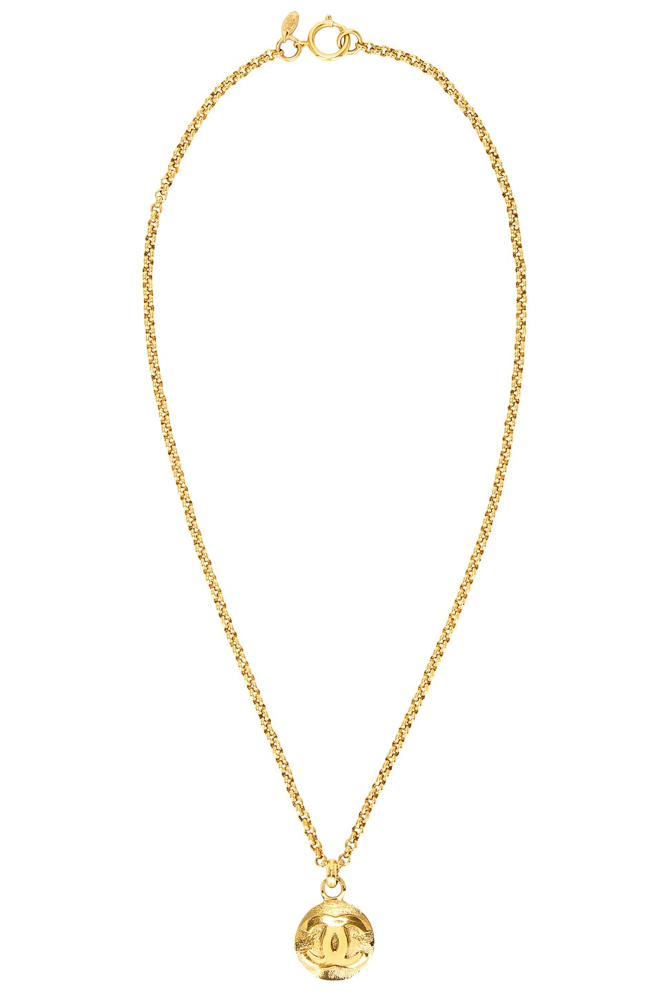 Image 1 of FWRD Renew Chanel 1992 Coco Mark Necklace in Gold