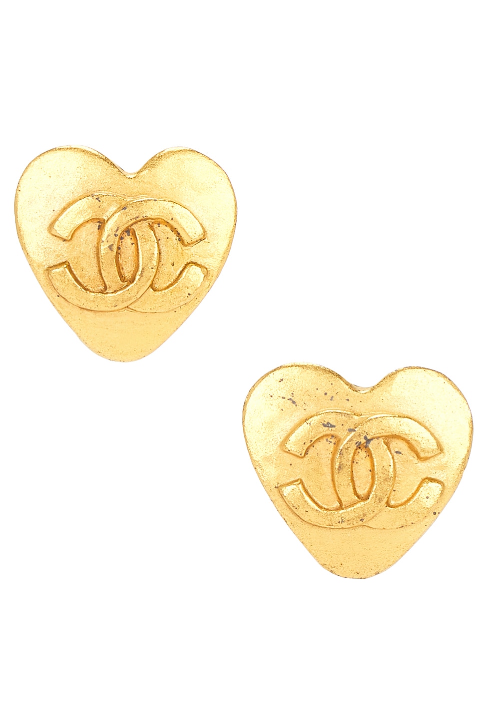 1995 Heart Clip-On Earrings in Metallic Gold