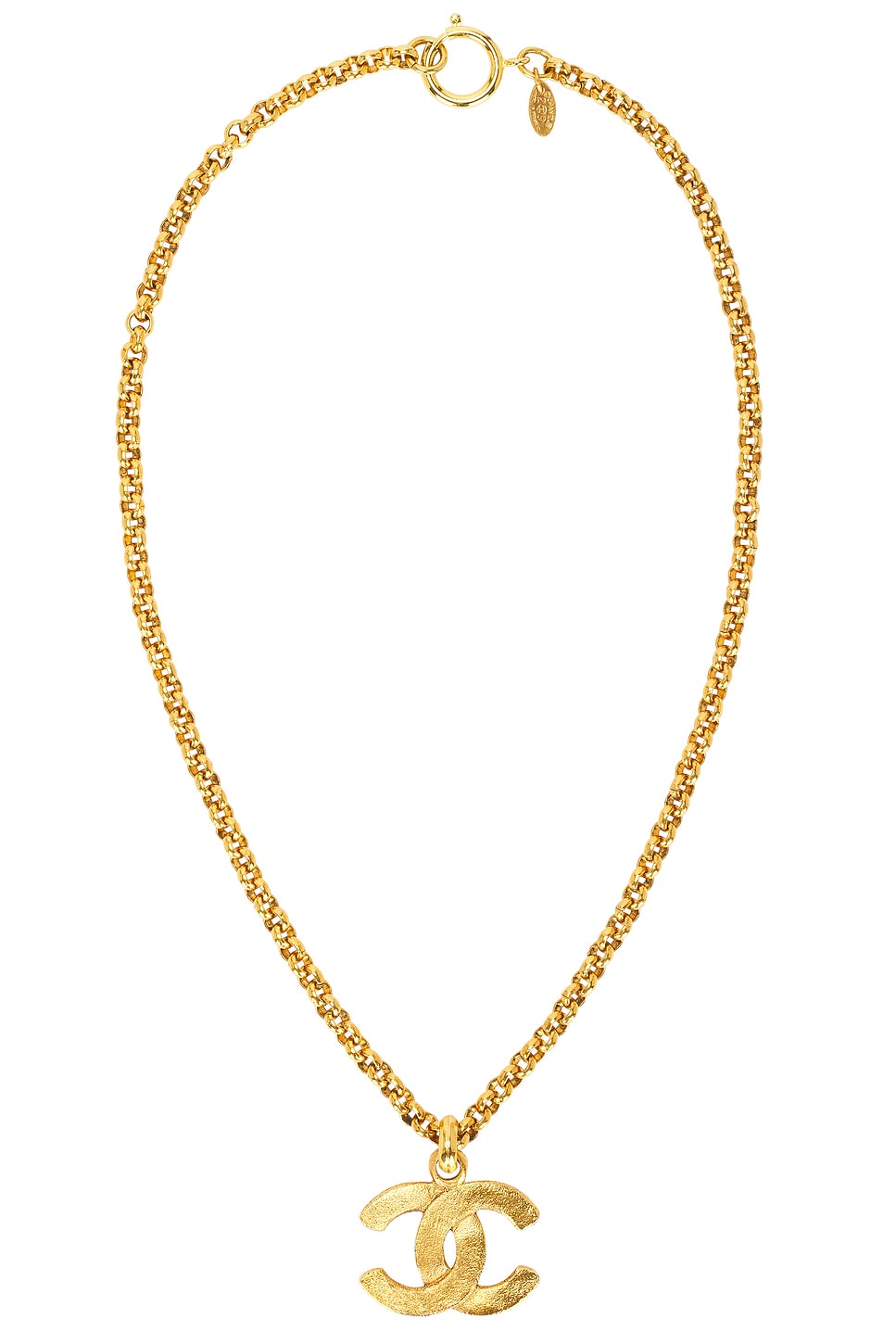 Image 1 of FWRD Renew Chanel Vintage Coco Mark Necklace in Gold