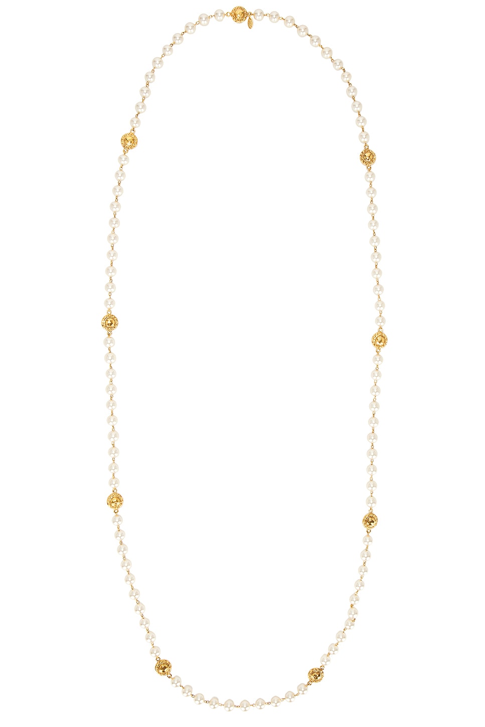 Image 1 of FWRD Renew Chanel 1986 Pearl Necklace in Gold