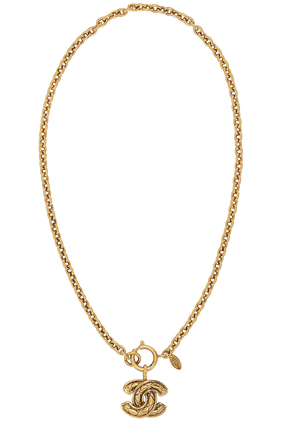 Image 1 of FWRD Renew Chanel Coco Pendant Necklace in Gold