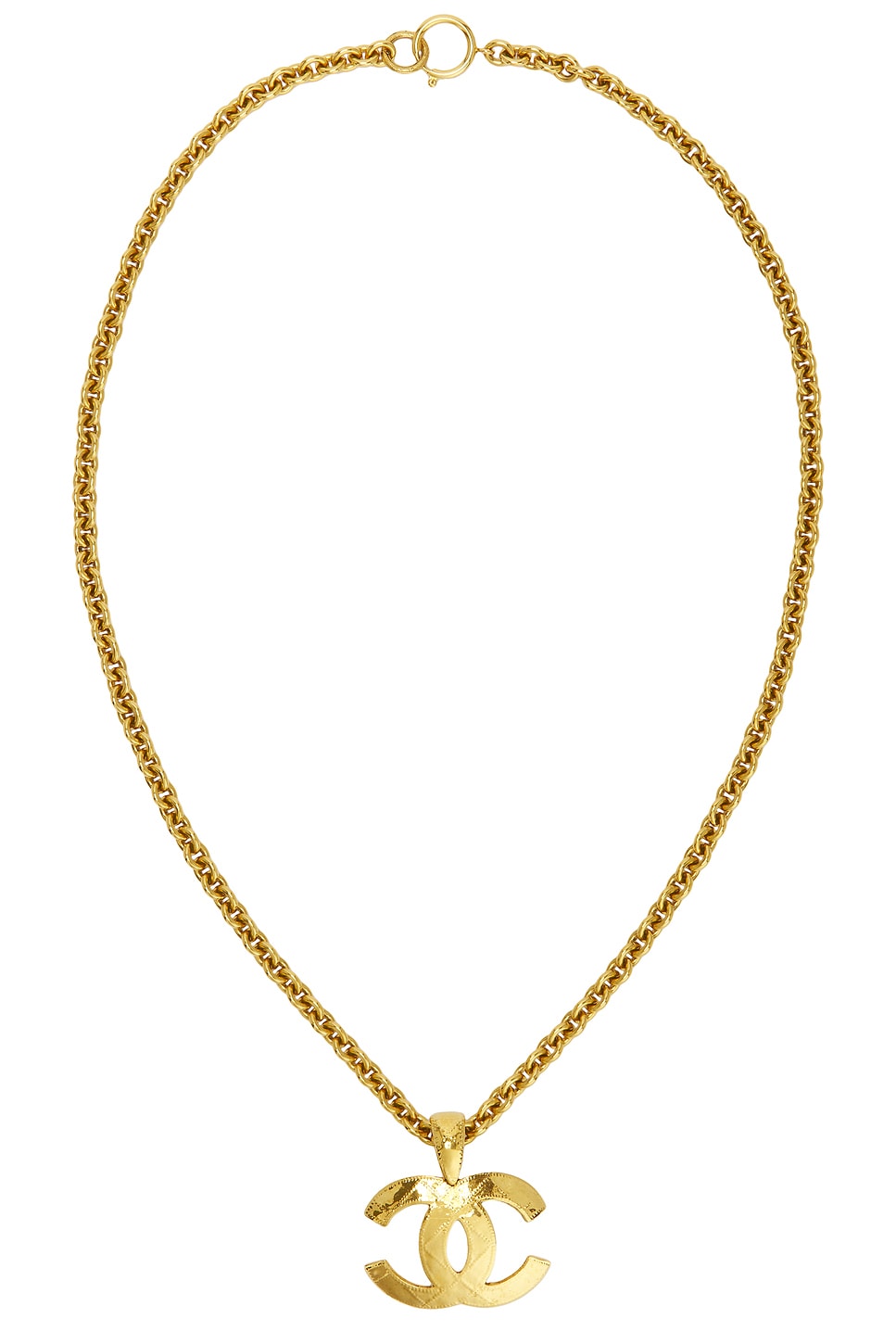 Image 1 of FWRD Renew Chanel 1994 Coco Mark Necklace in Gold