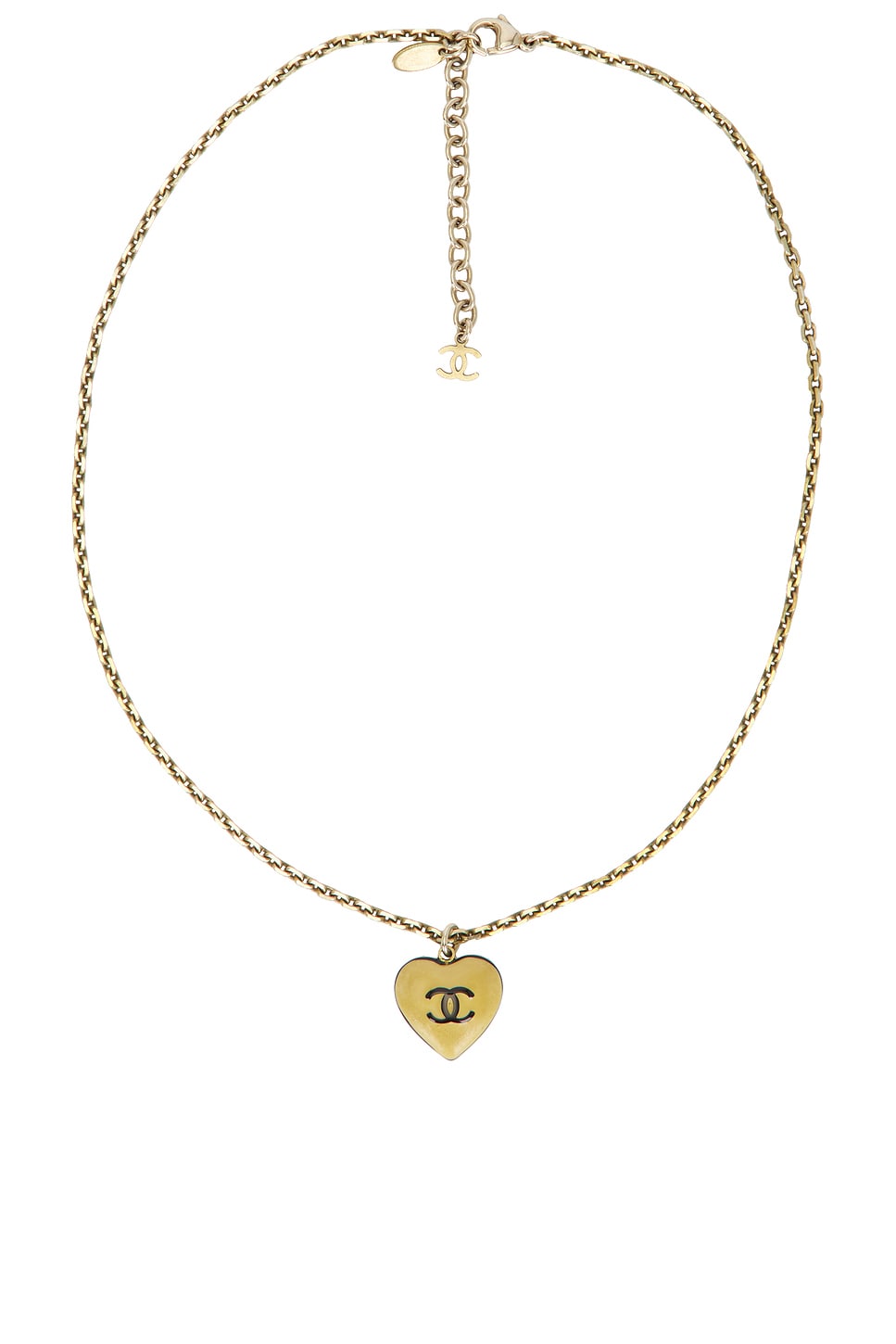 CC Heart Necklace in Metallic Gold