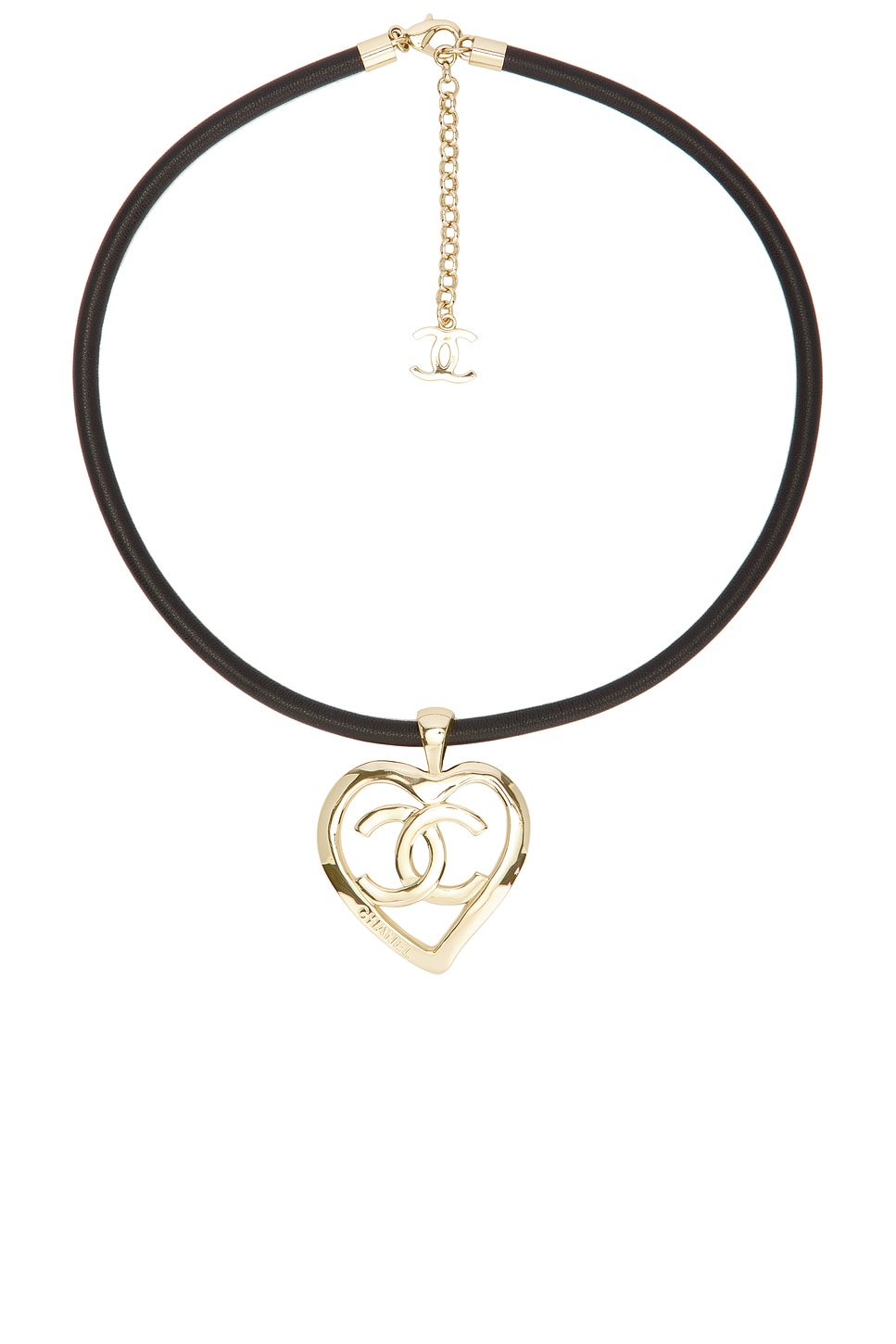 CC Heart Necklace in Metallic Silver