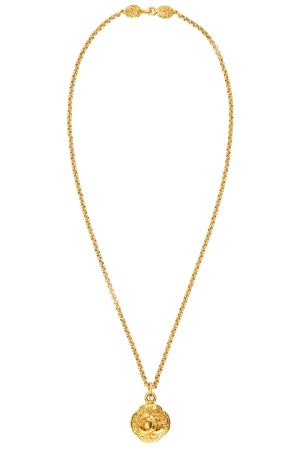 Image 1 of FWRD Renew Chanel 1995 Coco Mark Necklace in Gold