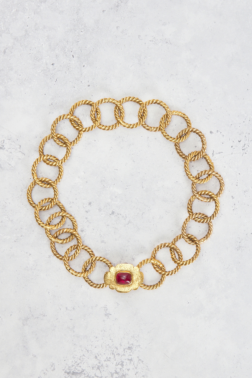 Pre-owned Chanel Stone Choker Necklace In Gold