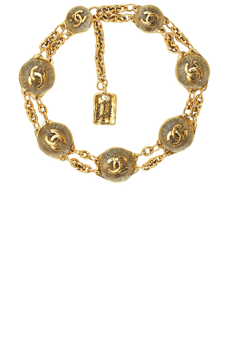Pre-owned Chanel Sunburst Necklace In Gold