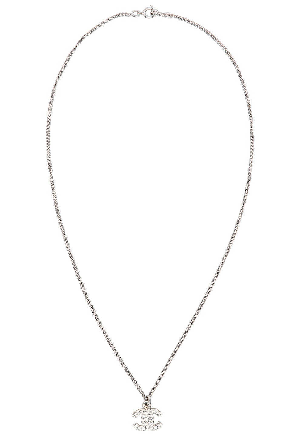 Image 1 of FWRD Renew Chanel Coco Mark Necklace in Silver
