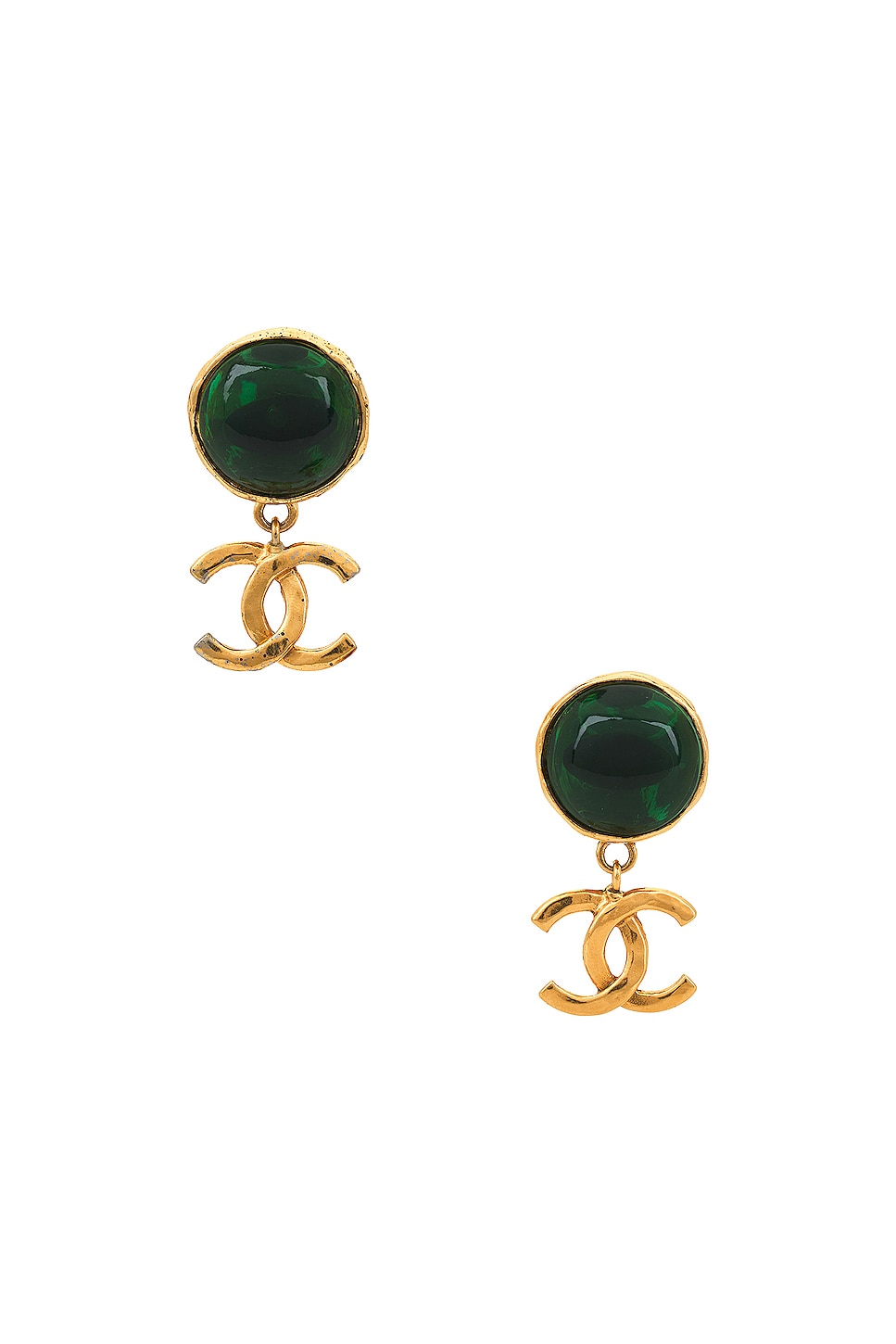 Image 1 of FWRD Renew Chanel Coco Earrings in Gold