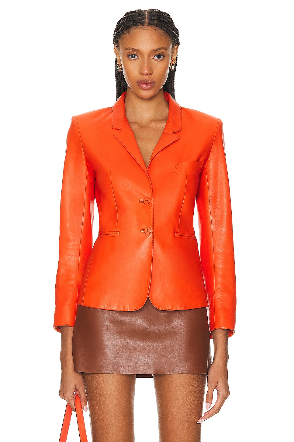 Image 1 of FWRD Renew Hermes Leather Blazer in Red