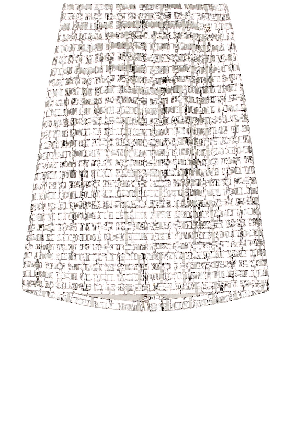 Image 1 of FWRD Renew Chanel Metallic Sequin Skirt in Silver