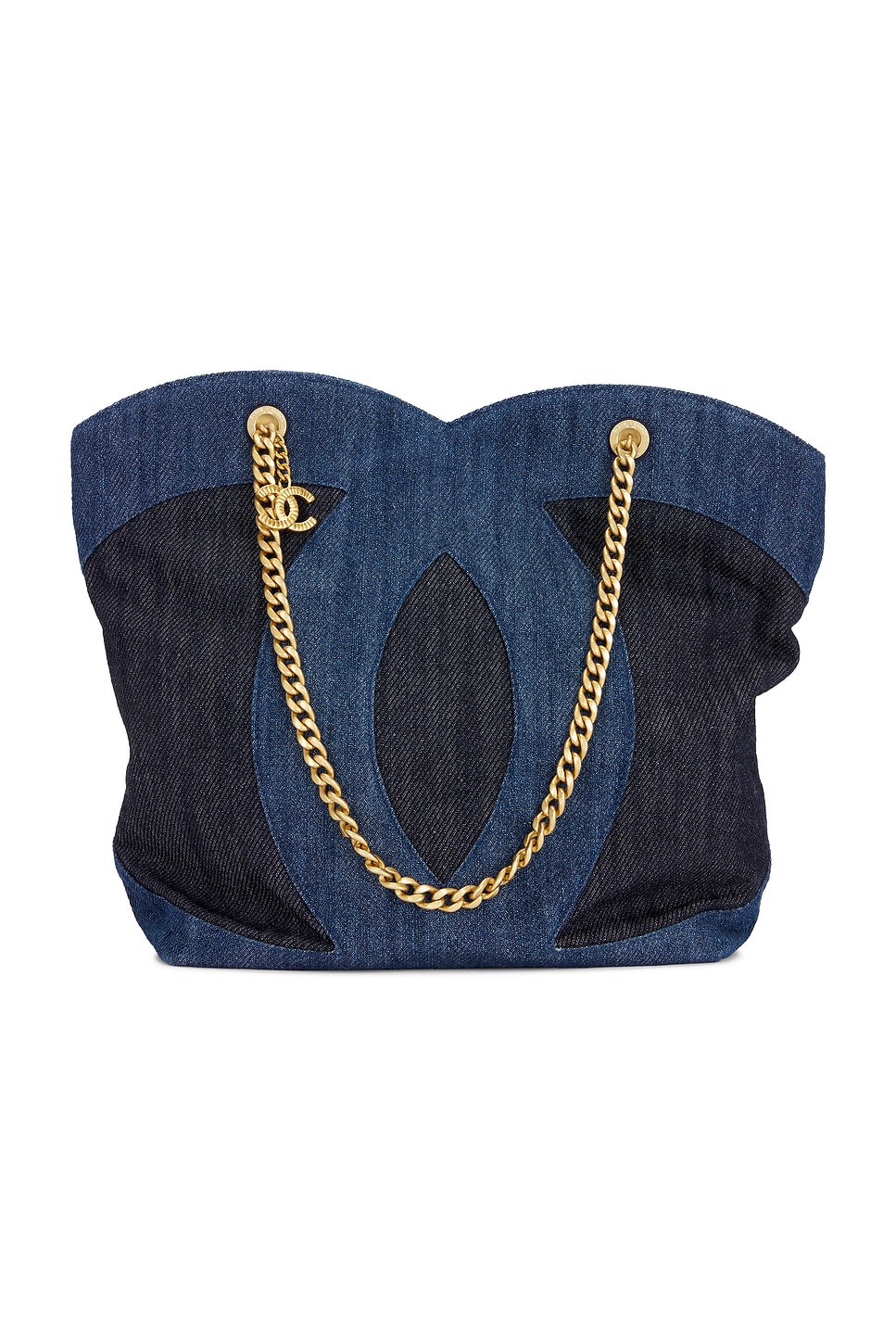 Chanel Two Tone Shopping Tote Bag in Blue