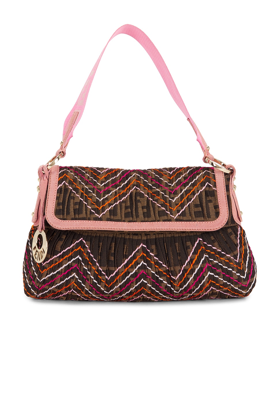 Fendi Zucca Chef Shoulder Bag in Pink