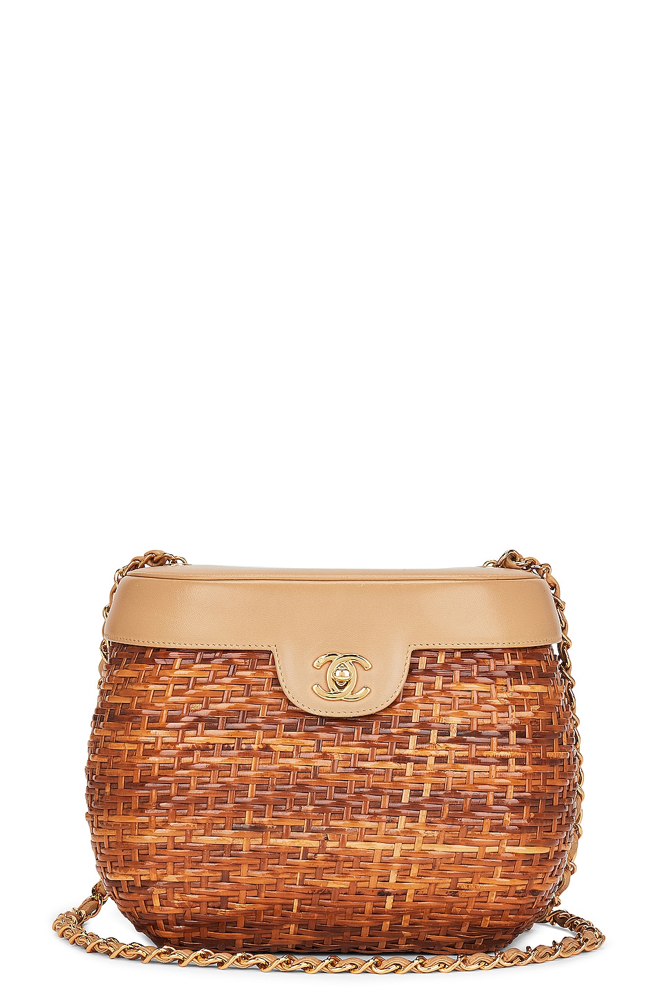 chanel Chanel Vintage CC Wicker Basket Bag