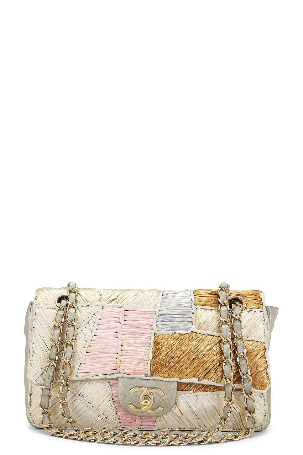 chanel Chanel Raffia Patchwork Flap Bag
