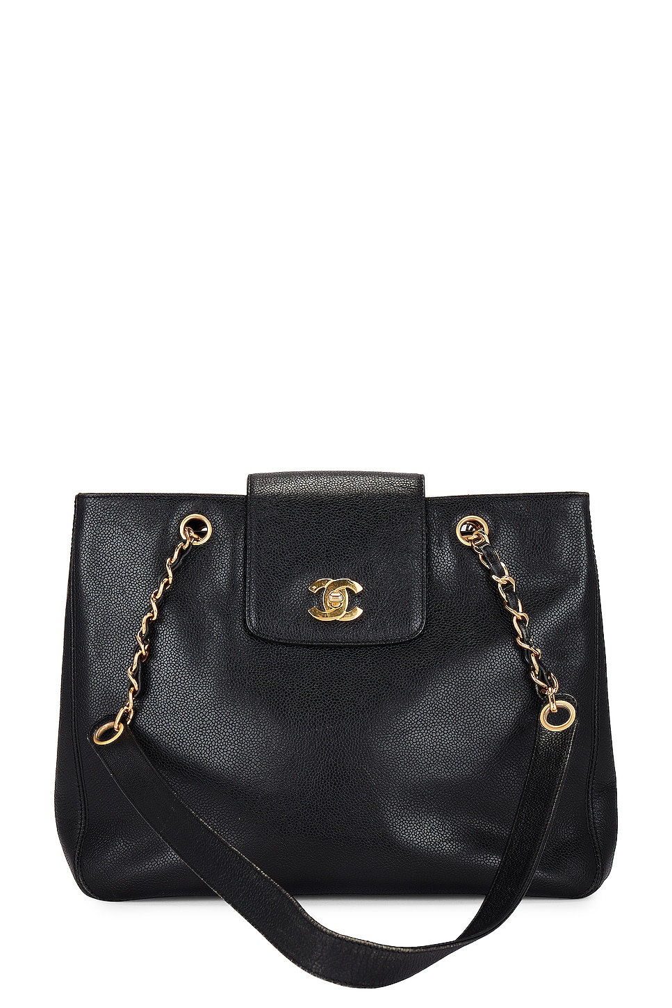 Caviar Vintage Tote Bag in Black