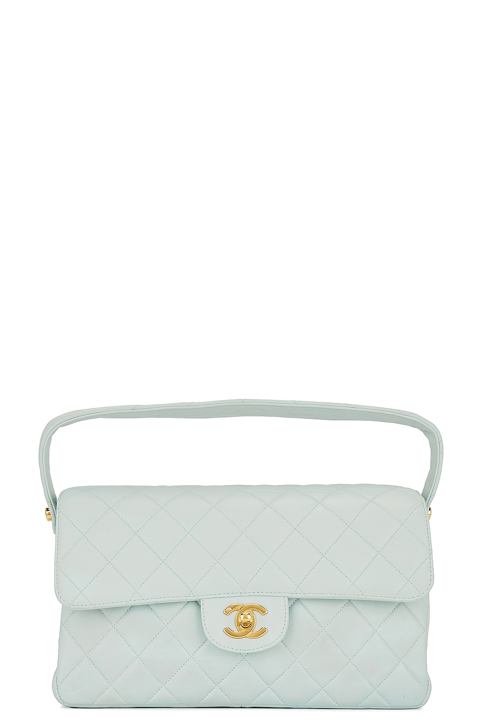 Coco Mark Quilted Lambskin Doubleflap Handbag in Mint
