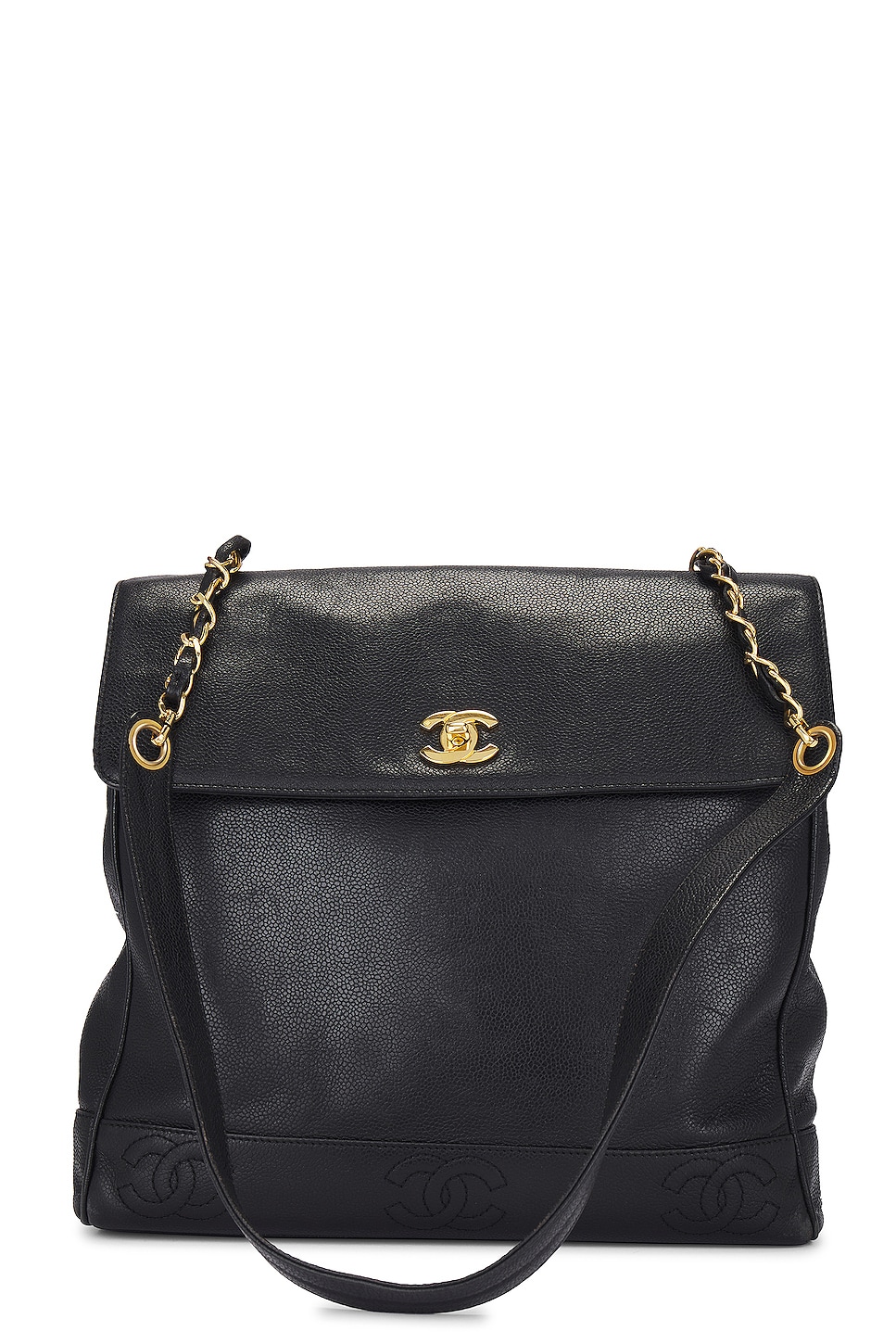 Caviar Triple CC Shopper Tote Bag in Black