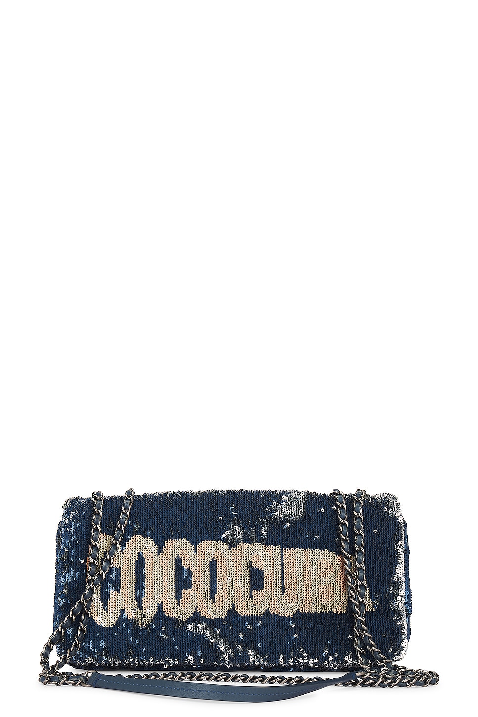 Sequin Coco Cuba Shoulder Bag in Denim-Dark