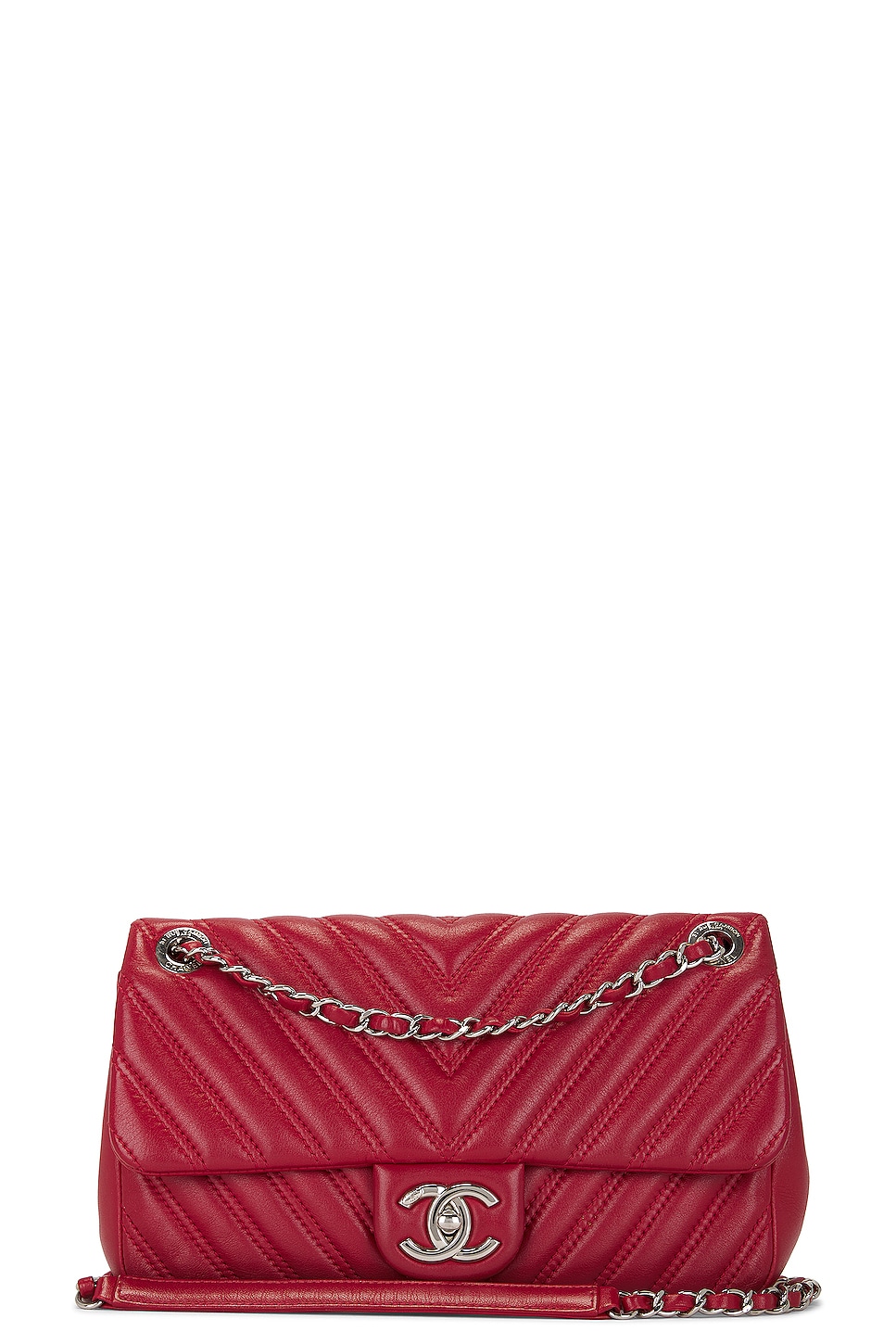 Lambskin Medium Flap Bag in Red