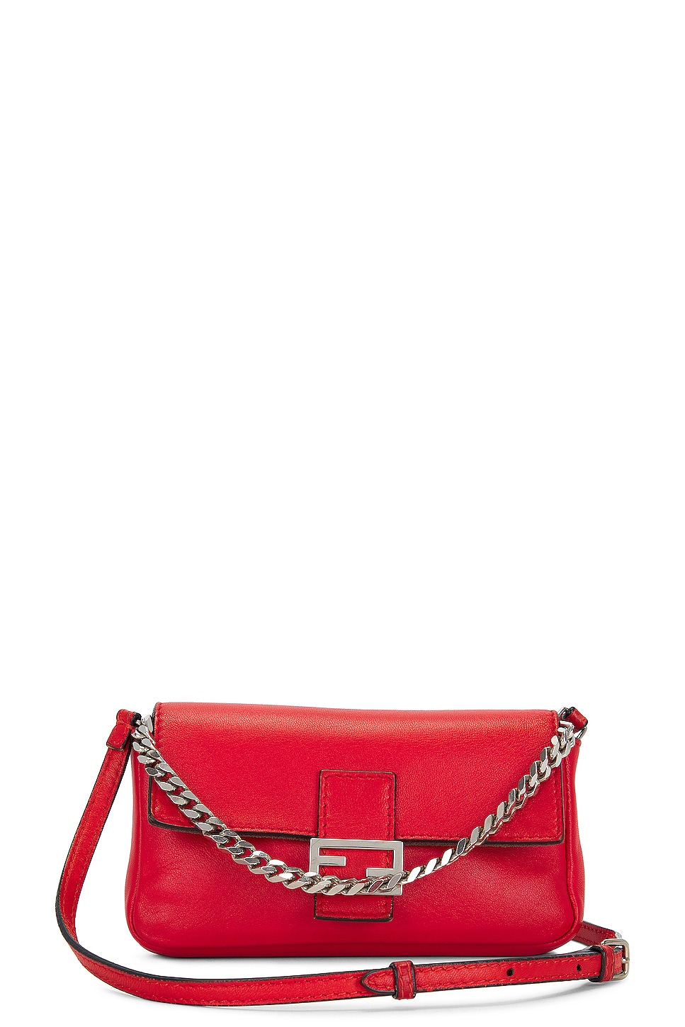Micro Baguettte Shoulder Bag in Red